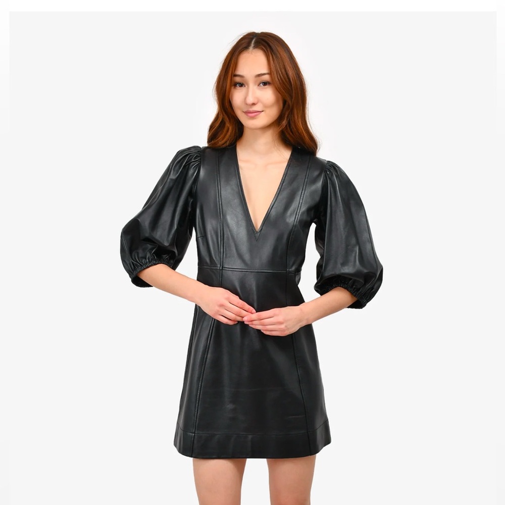 Ganni Women's Lamb Leather Dress